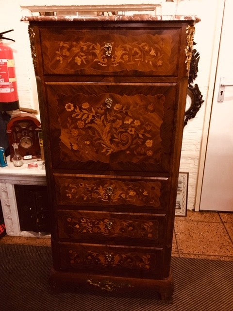 France,standing secretaire with marble top